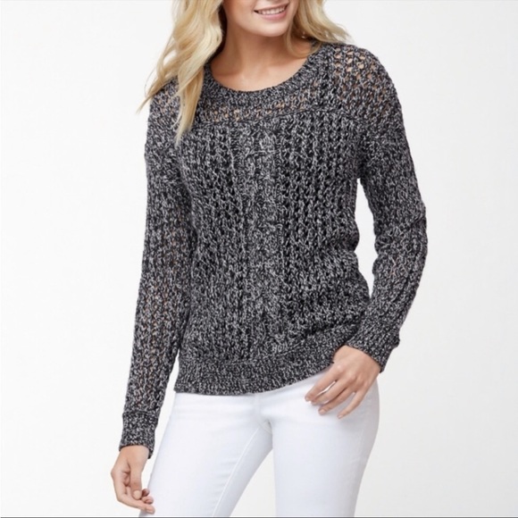 Tommy Bahama black, gray and silver/metallic open knit pullover sweater Size XS - Picture 1 of 17